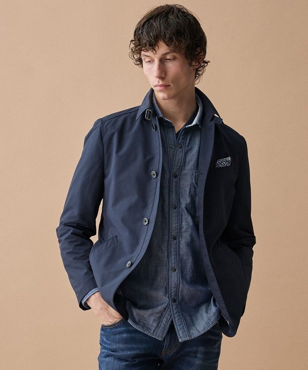 JOSEPH ABBOUD 【サスティナブル素材/JAPANファブリック/ECO撥水】キューブテックス ブルゾン ネイビー系