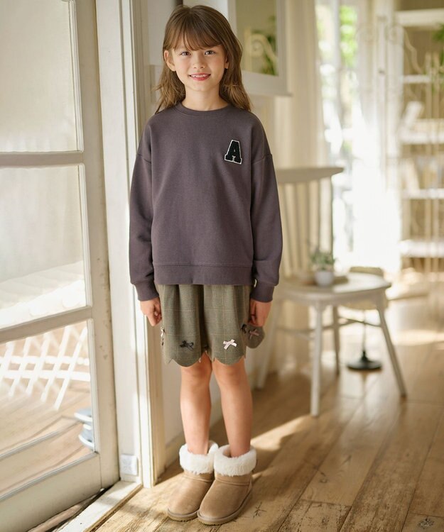 ANY KIDS 刺繍トレーナー グレー