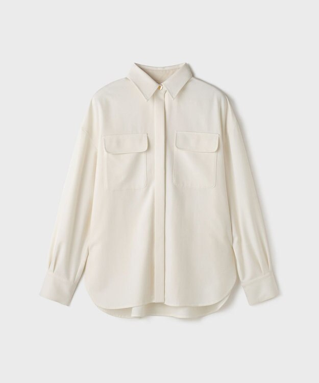 GRACE CONTINENTAL ウールミリタリーシャツ キナリ