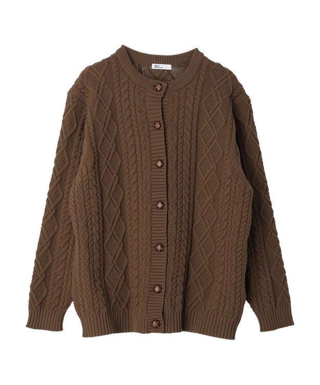 CRAFT STANDARD BOUTIQUE リサイクルポリエステルケーブルカーディガン Brown