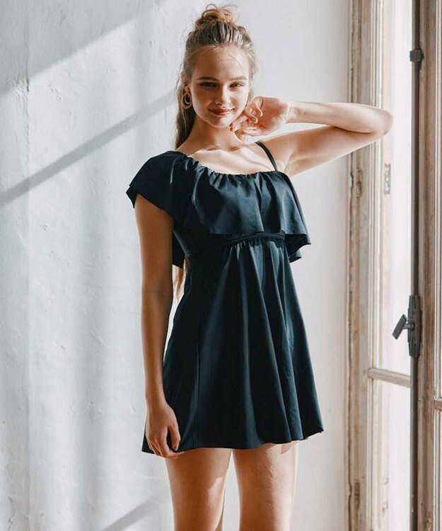 San-ai Resort（三愛水着楽園） ワコール定番商品カップ使用GHIカップの大きなお胸に対応【グラマラスフィット】ワイヤーAライン水着　9D-M　【San-ai Resort（サンアイリゾート）】 ブラック