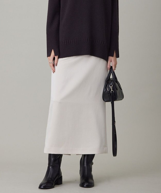 ICB 【洗える】 ヴィンテージサテン ナロースカート トープ系