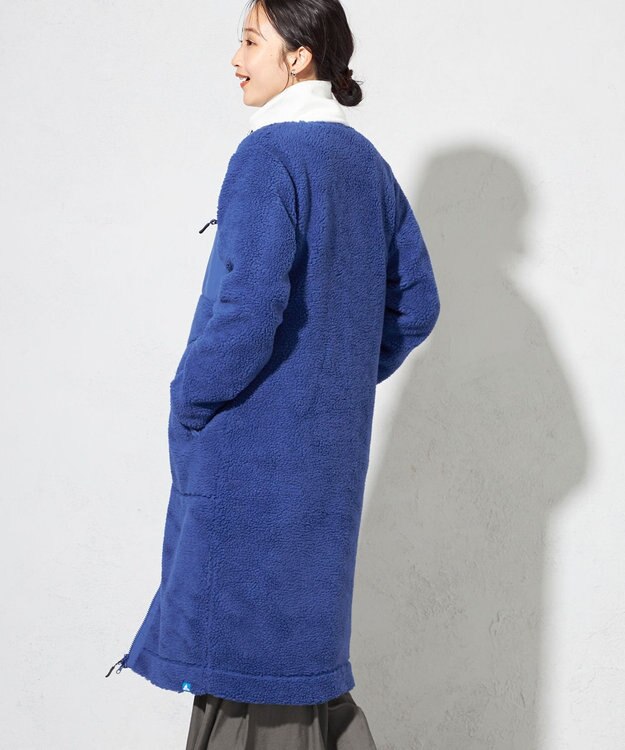 SHARE PARK LADIES 【LADIES】ボアフリースロングカーディガン ブルー