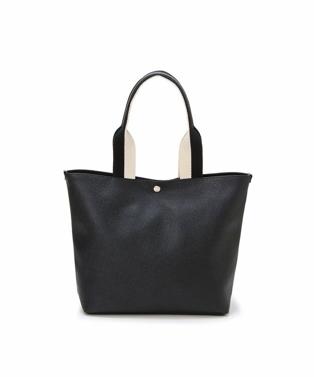 TOPKAPI 【Breath TOPKAPI】SCOTCH GRAIN スコッチグレイン プレーン 2トーンテープ ロングハンドル トートバッグ L ブラック