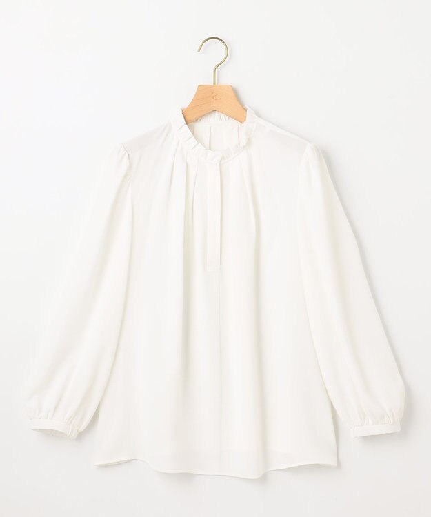 組曲 S ライトデシンフリル襟 ブラウス アイボリー系