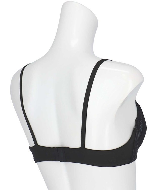 une nana cool リニューアル【綿混】ビタードットコットン 3/4カップブラ ブラック