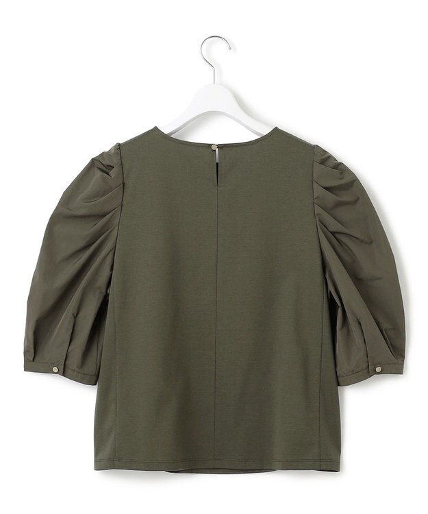 23区 S 【一部店舗限定】コットンポンチコンビジャージー コクーンスリーブ カットソー カーキ系