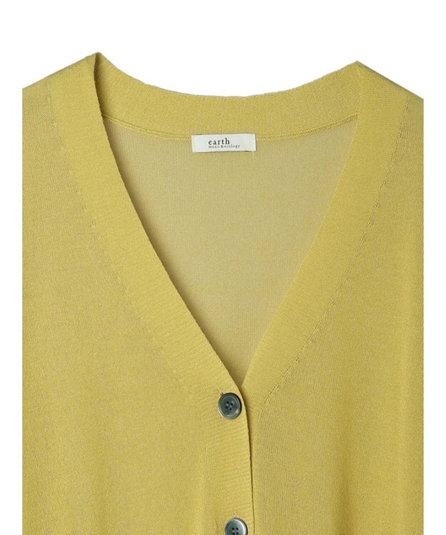 earth music&ecology シアーＢＩＧカーディガン Yellow