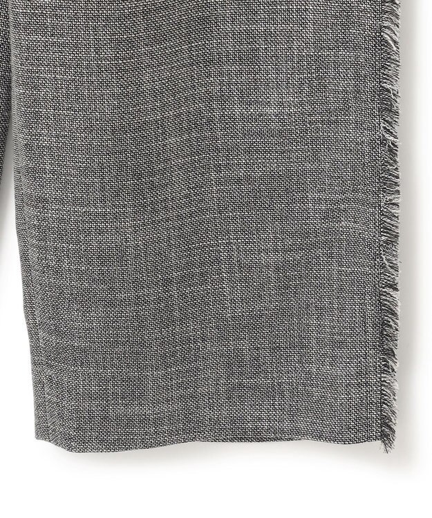 ICB 【洗える】 ライトスラブツイード ワイドパンツ ブラック×オフホワイト系