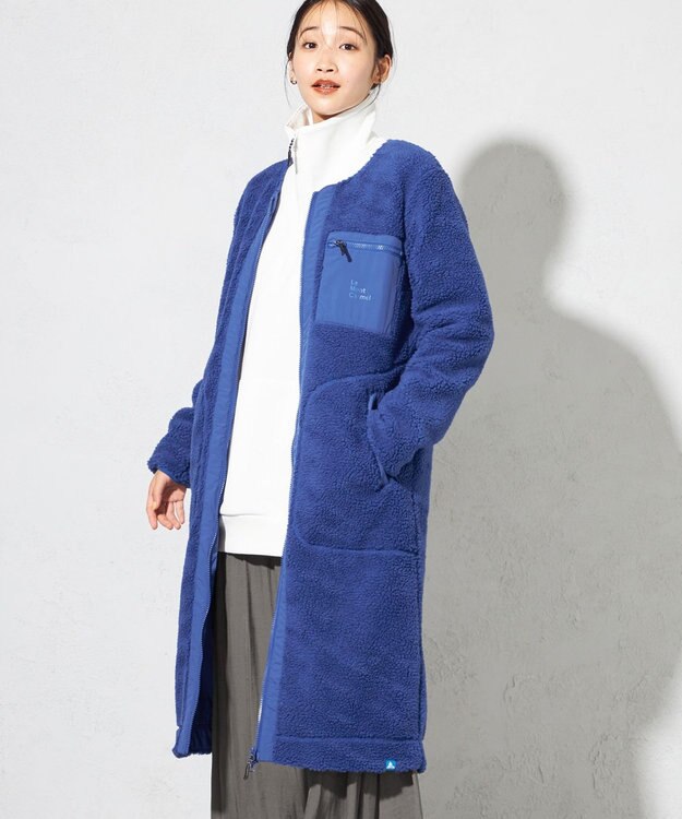 SHARE PARK LADIES 【LADIES】ボアフリースロングカーディガン ブルー