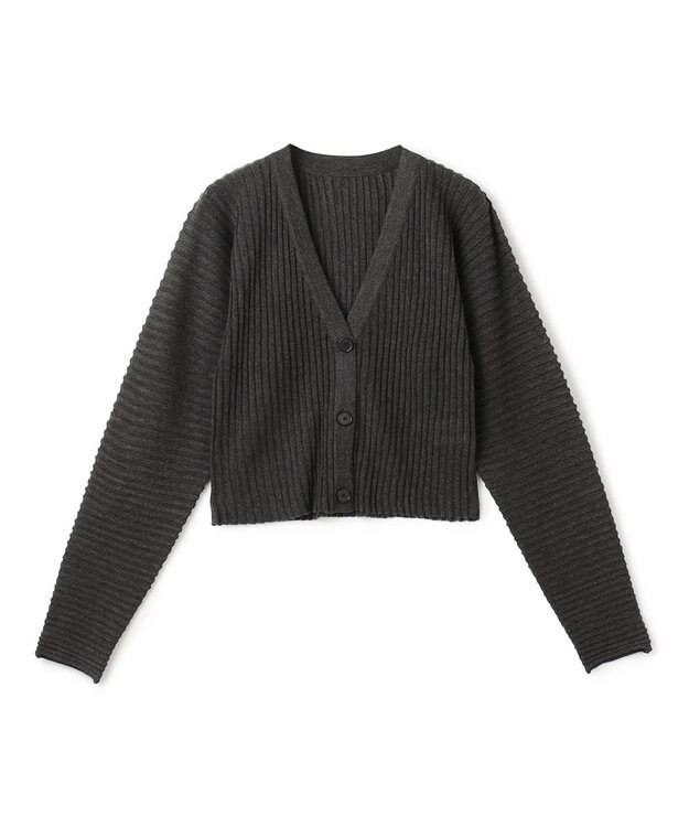 uncrave シアーストライプニット ドルマンカーディガン チャコール