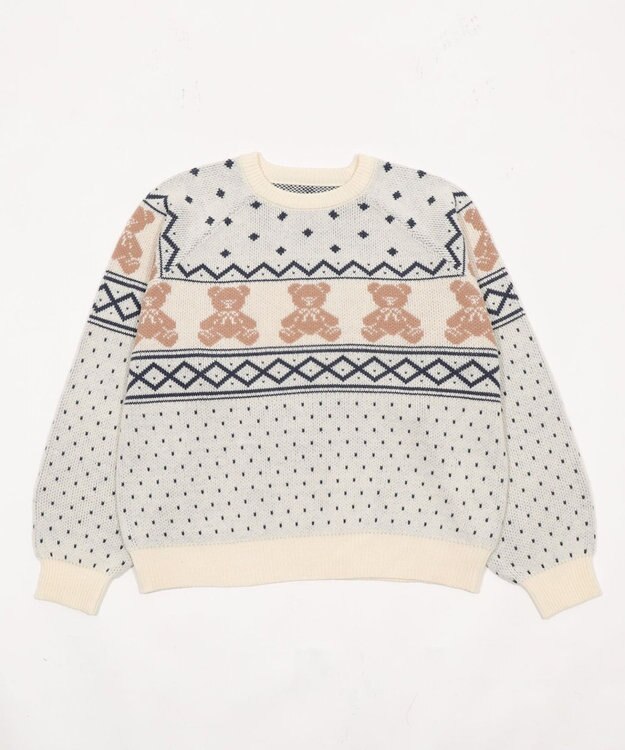 WEGO ノルディックベアニットプルーバー ホワイト