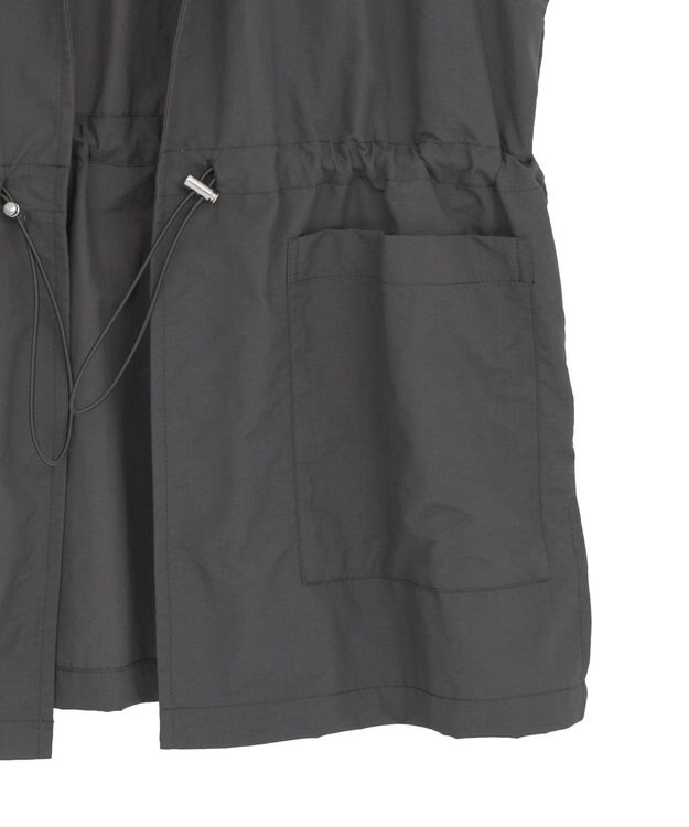 Green Parks ウエストドロストナイロンベスト Charcoal Gray
