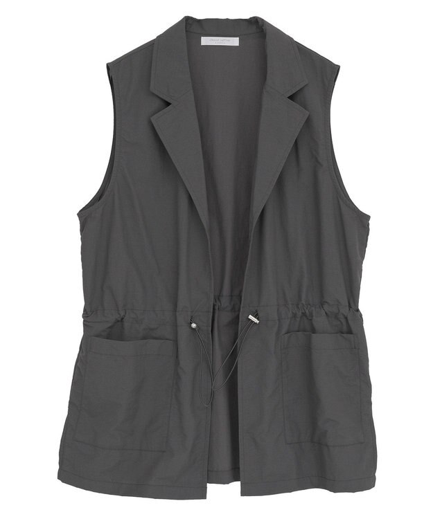 Green Parks ウエストドロストナイロンベスト Charcoal Gray