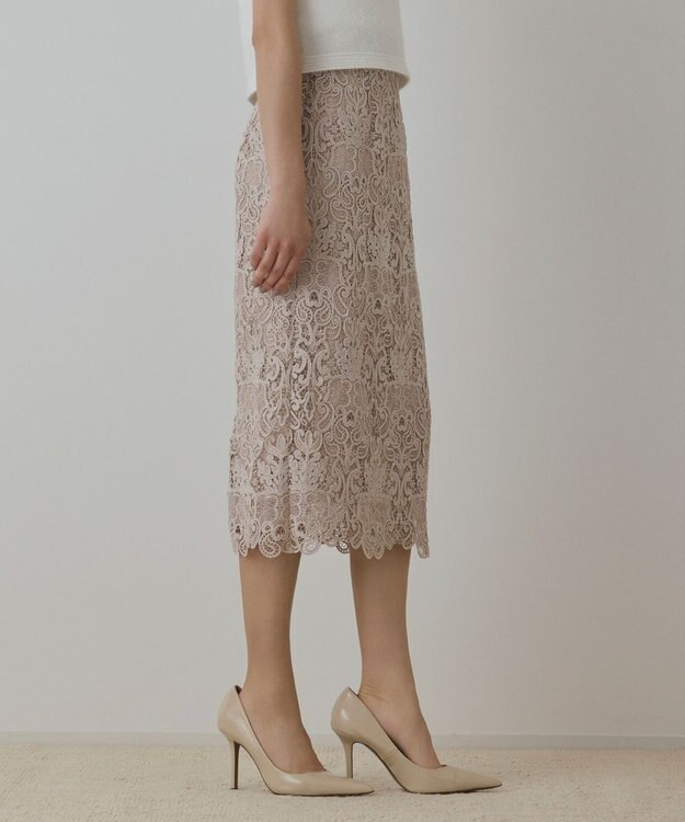 GRACE CONTINENTAL レ－スタイトスカート ベージュ