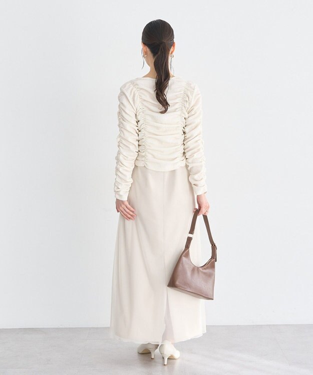 earth music&ecology フロントホックシャーリングトップス Ivory