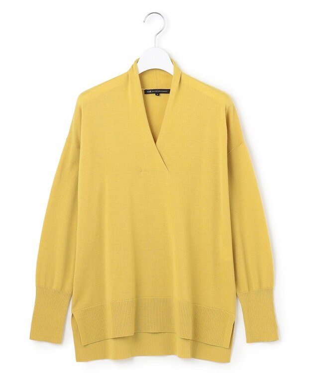 23区 【洗える】ウールテンジク Vネック ニット イエロー系