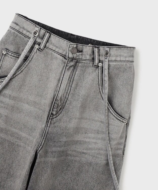 GRACE CONTINENTAL サス付zipデニムパンツ ブラック