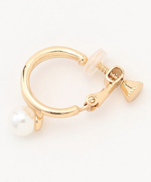 ANY ２連パールフープイヤリング(両耳用) ゴールド