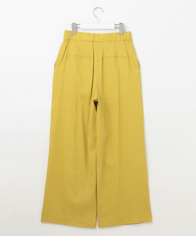 自由区 【セットアップ対応・洗える】リネンビスコースストレッチワイド パンツ ピスタチオ