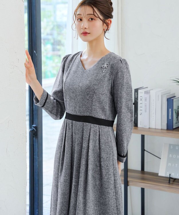 Tiaclasse 【安田美沙子さん着用】キュービックリボンモチーフブローチ シルバー