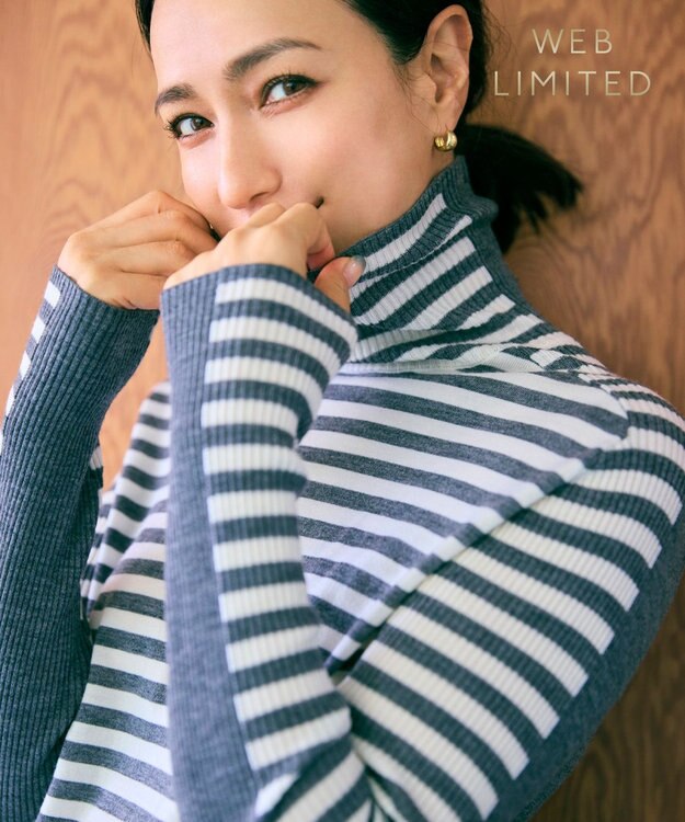 BEIGE， 【洗える】LA MONNAIE / タートルネックニット C.Gray×Ecru