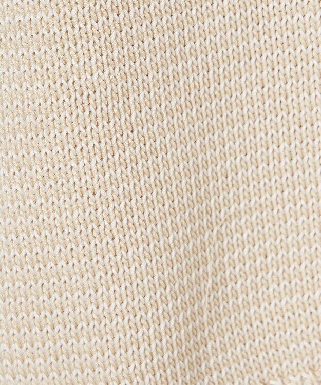 JOSEPH 【洗える】マイクロストライプ　ポロカラーニット Ivory/Quail