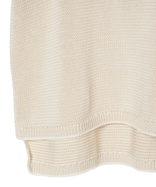 JOSEPH 【洗える】マイクロストライプ　ポロカラーニット Ivory/Quail