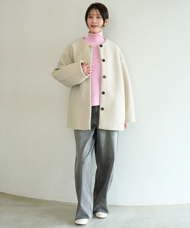 UNFILO L ボンディング フォルムコート グレージュ