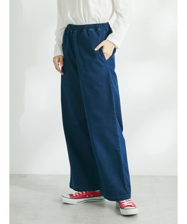 CRAFT STANDARD BOUTIQUE 裏起毛デニムワイドパンツ Indigo