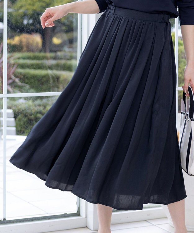 Tiaclasse L 【洗える】パーカードッキングワンピース ネイビー