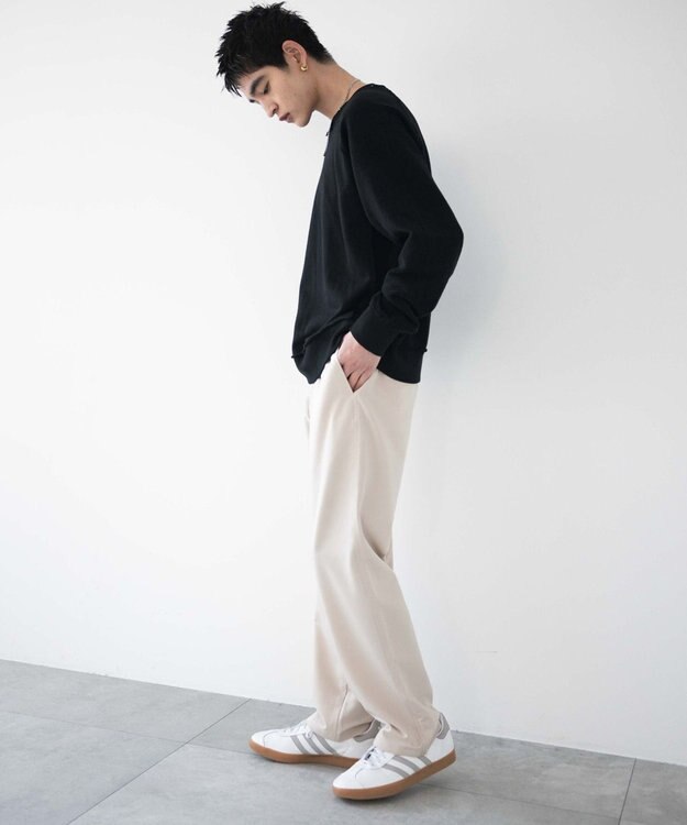 WEGO 【ウエストゴム/SMLサイズ展開】TRイージーストレートパンツ ライトベージュ