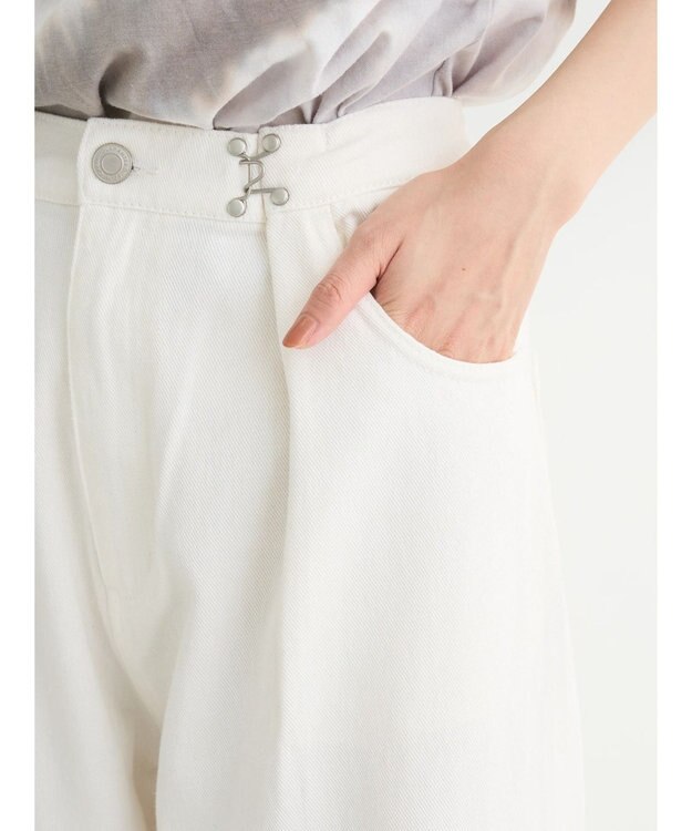 Green Parks ・ＥＬＥＮＣＡＲＥ　ＤＵＥ　ホワイトデニムタックパンツ White