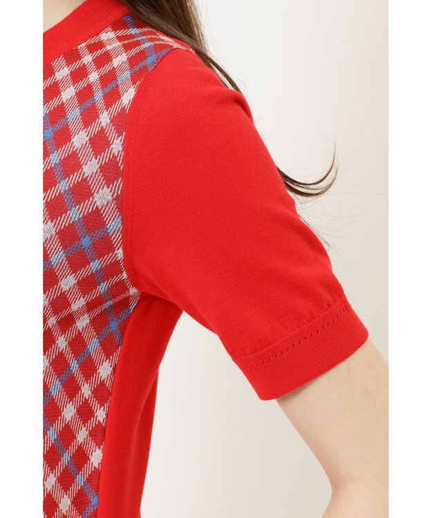 DAKS チェックジャカードプルオーバー レッド