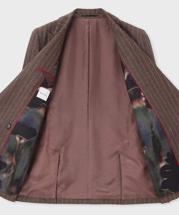 Paul Smith ストライプ ウール ダブルジャケット ブラウン
