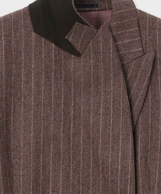 Paul Smith ストライプ ウール ダブルジャケット ブラウン