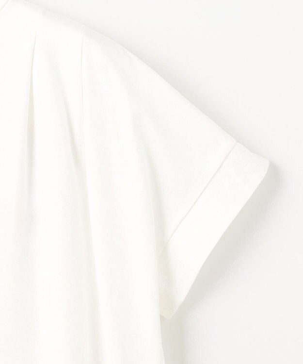 自由区 【洗える】ハイカウントハイネック カットソー オフホワイト