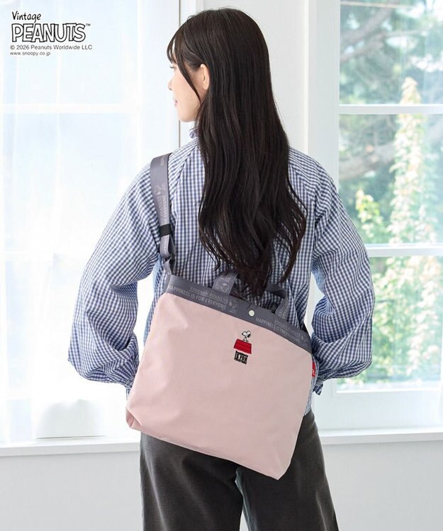 ROOTOTE 8505【ルートート】スヌーピー IP.ミディアム2w.ピーナッツ-1D 02：ピンク