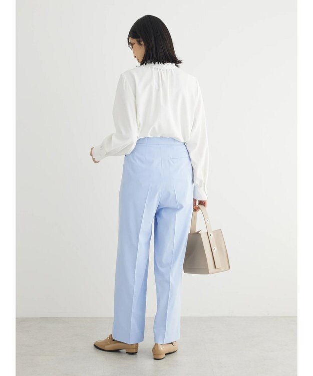 Green Parks ＢＰ　ケア楽　スタンドフリルブラウス Off White