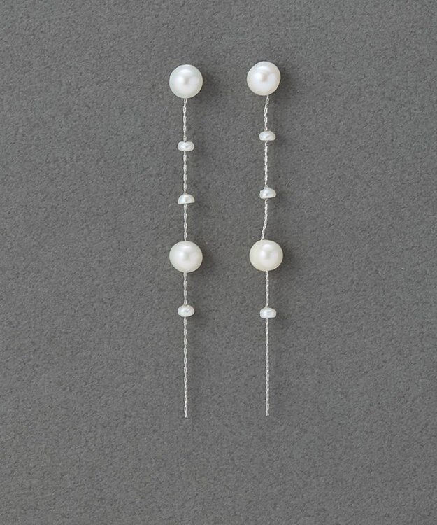 Phoebe 【金属アレルギー対応】パールドロップロングピアス　シルバー シルバー