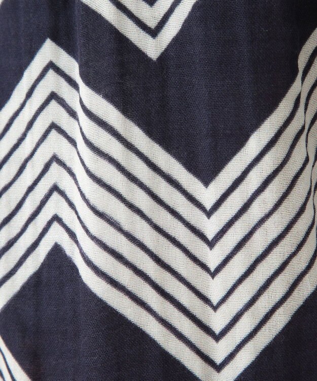 UCHINO クレープガーゼ ジオメトリックガウチョパンツ ダークブルー