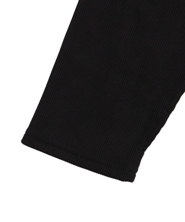 WEGO 【ラッシュガード/吸水速乾/UVカット/日焼け対策/体型カバー】リブドロストデザイントップス ブラック