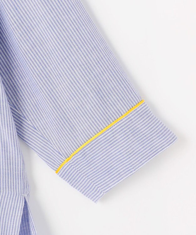 自由区 【WEB限定】オーガニックコットンパジャマ ブルーストライプ×イエロー