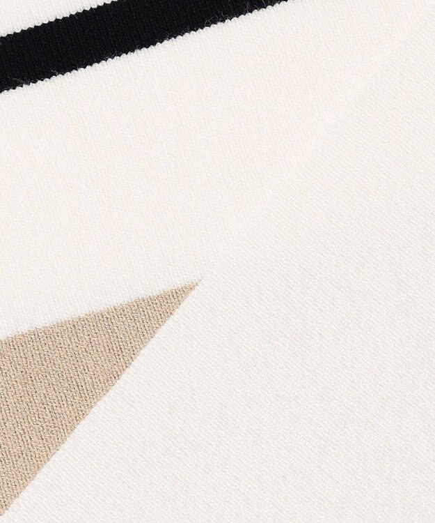 J.PRESS LADIES S 【洗える】Rayon Stretch Border ニット オフ×ベージュ系