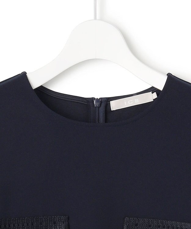 ICB L レースコンビジャージー トップス ネイビー