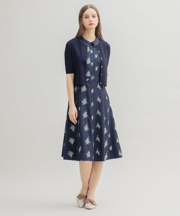 TOCCA 【洗える！】LILY OF THE VALLEY ドレス ネイビー系7