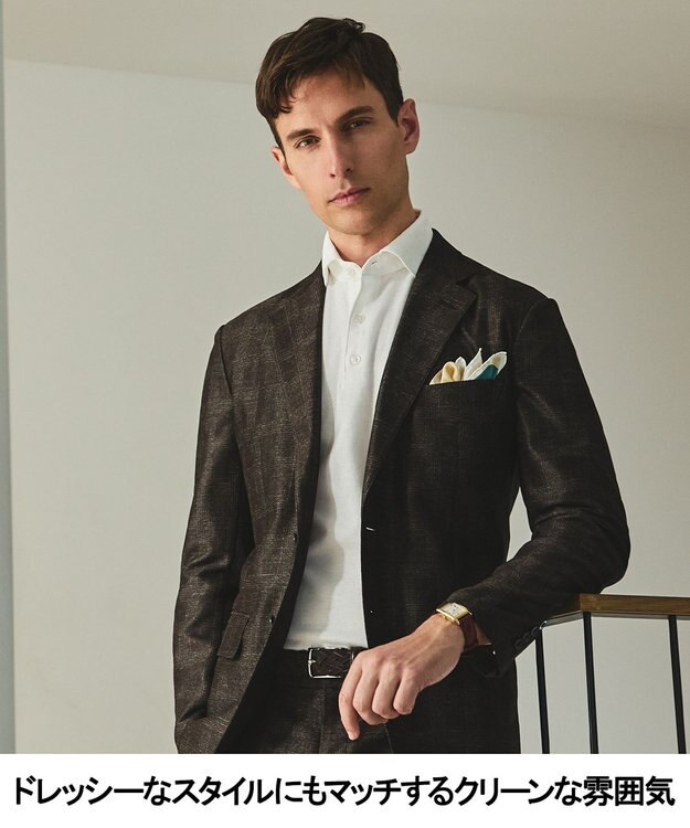 GOTAIRIKU あのBIZポロが 長袖に【仕事で着られる】キレイめ 鹿の子 ビズポロシャツ_ロング ホワイト系