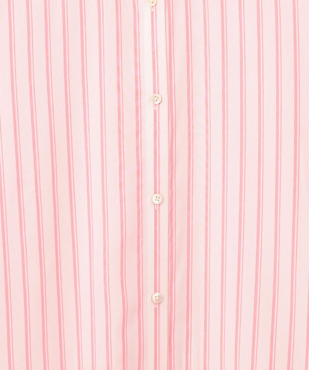 自由区 【洗える】SOMELOSテンセルバンドカラー シャツ オフ×ピンク