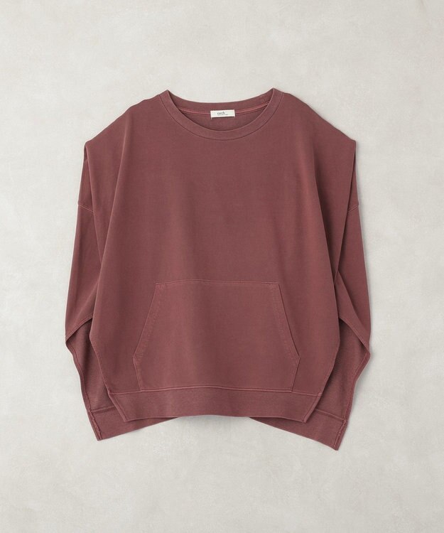 earth music&ecology ピグメントカンガルーポケットプルオーバー Bordeaux