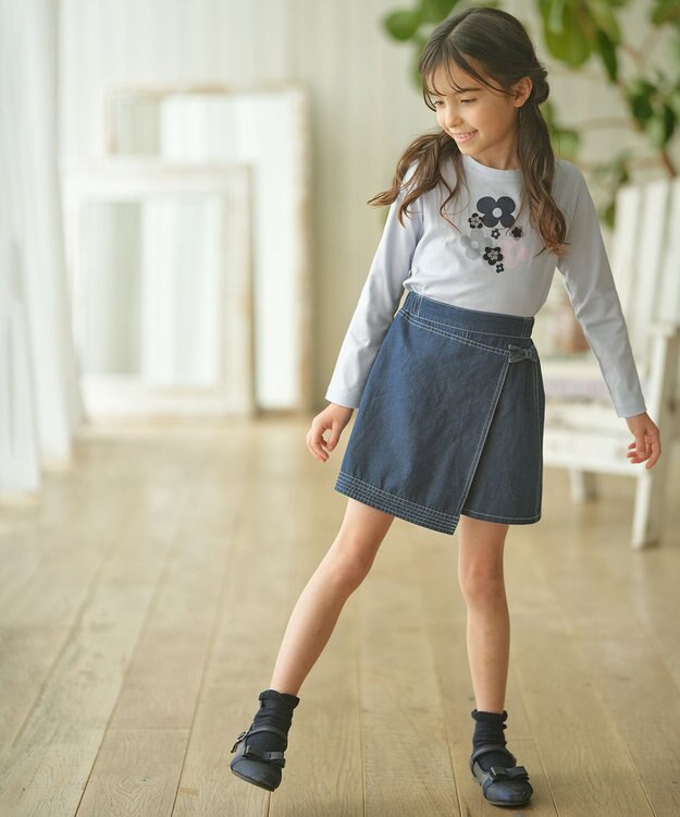 組曲 KIDS 【150-160cm】Tiny Flower トップス サックスブルー系